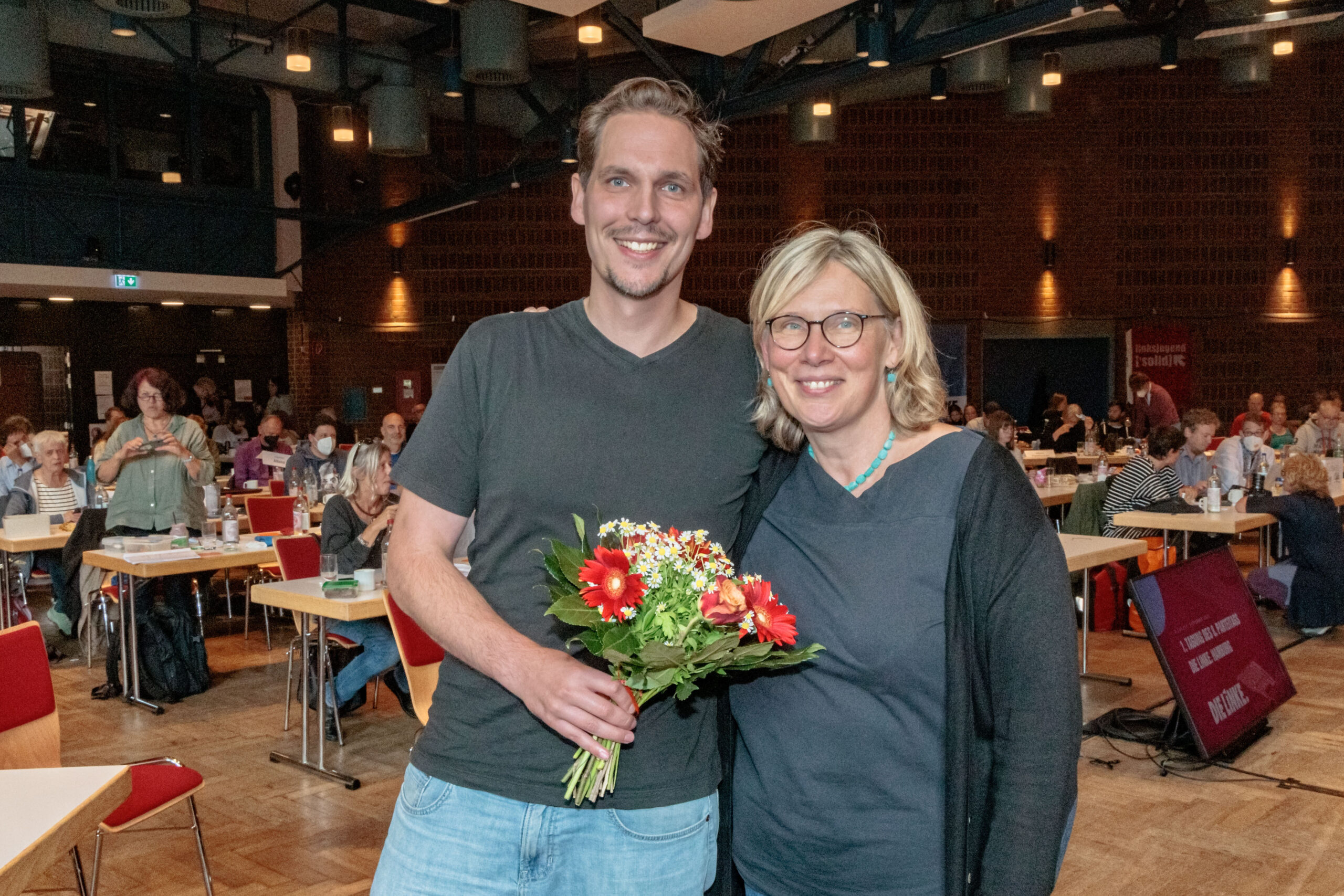 Sabine Ritter und Thomas Iwan sind die neuen Landesvorsitzenden der Hamburger Linken.