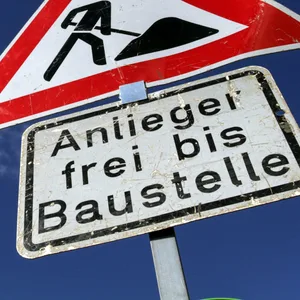 Ein Baustellenschild