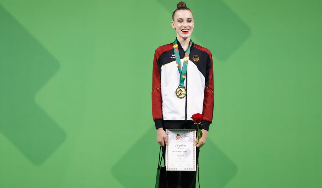 Darja Varfolomeev bei der WM in der Rhythmischen Sportgymnastik
