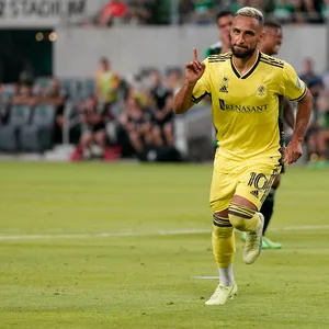 Hany Mukhtar jubelt über ein Tor für Nashville SC.