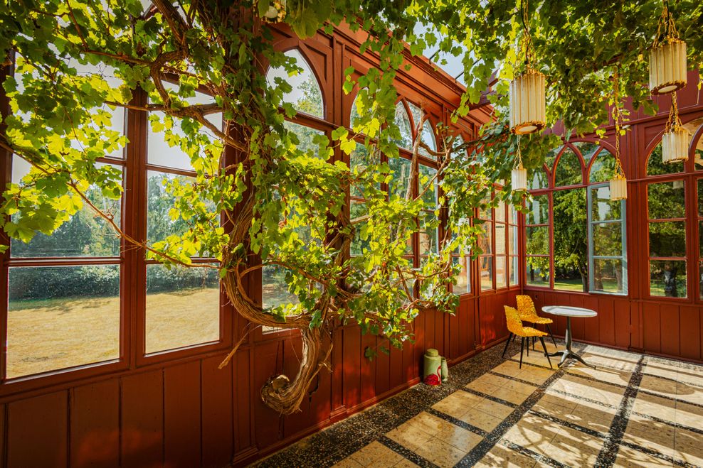 Der Wintergarten von Schloss Düneck
