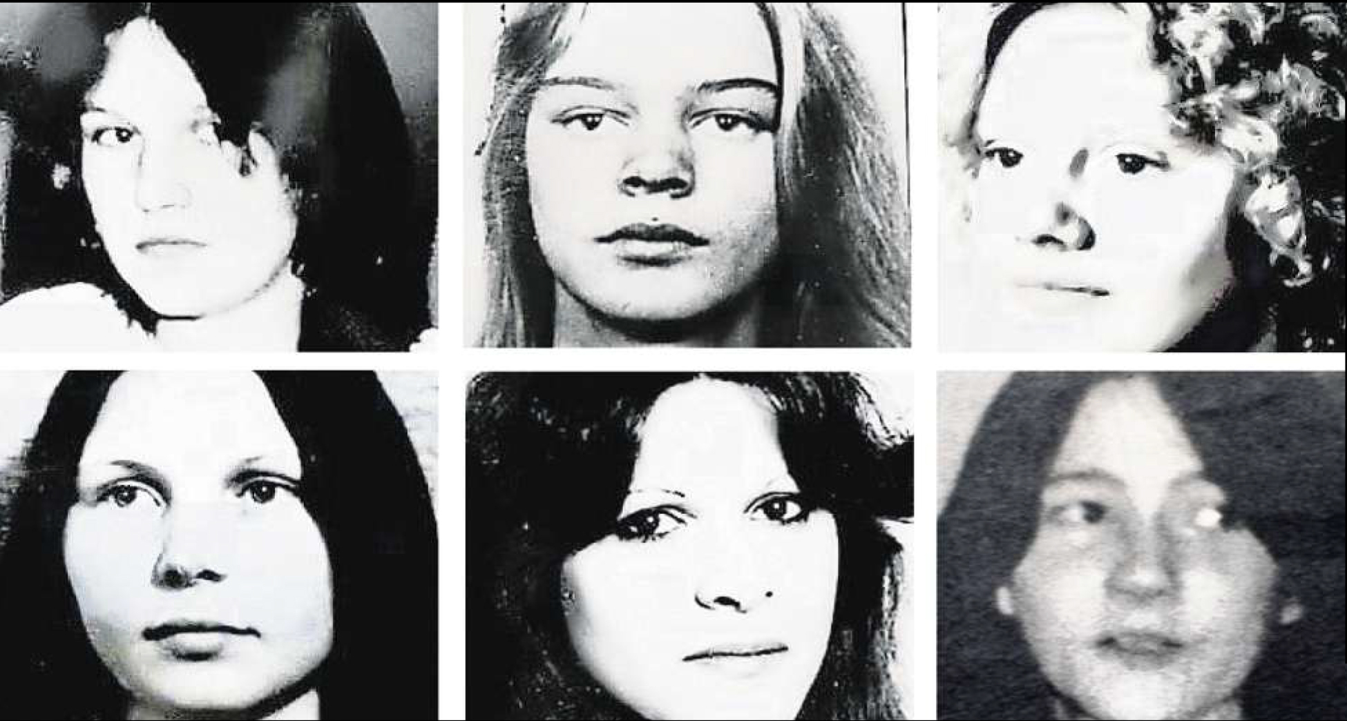 Alle sechs Frauen sind bis heute verschwunden (v. l. oben im Uhrzeigersinn): Jutta Schneefuß, Angelika Kielmann, Andrea Martens, Anja Beggers, Anke Streckenbach, Christina Bohle.