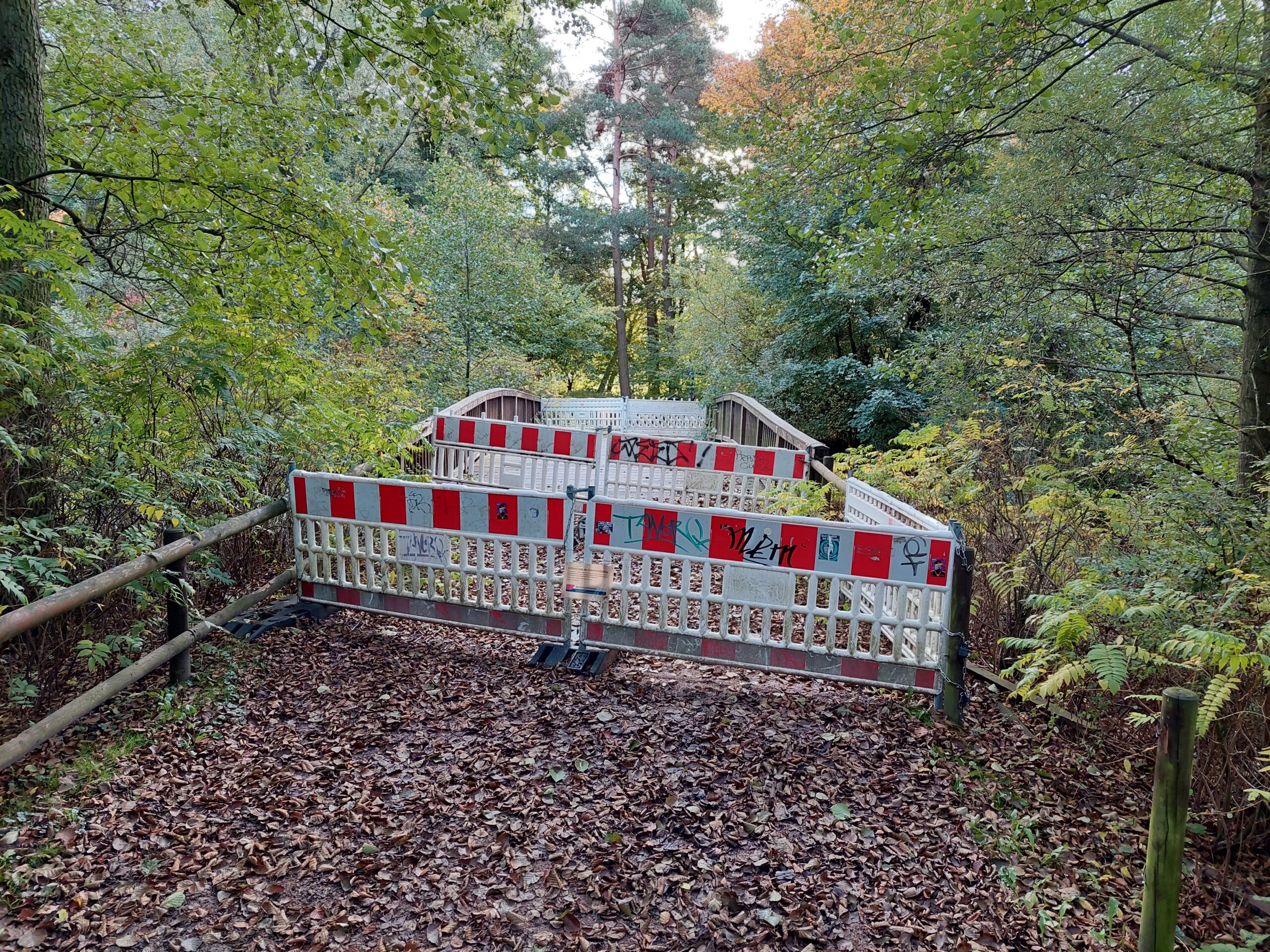 Die alte Brücke im Hamburger Stadtpark ist seit Monaten gesperrt.