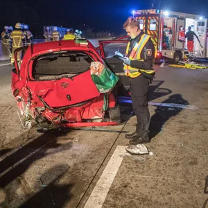 Die Unfallstelle auf der A7 bei Großenaspe.