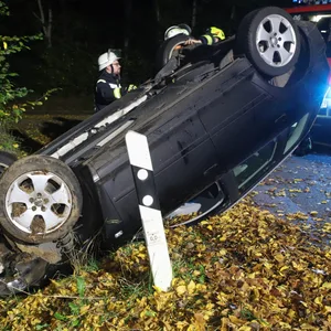 wegen Wildwechsel: Audi überschlägt sich – Fahrer verletzt