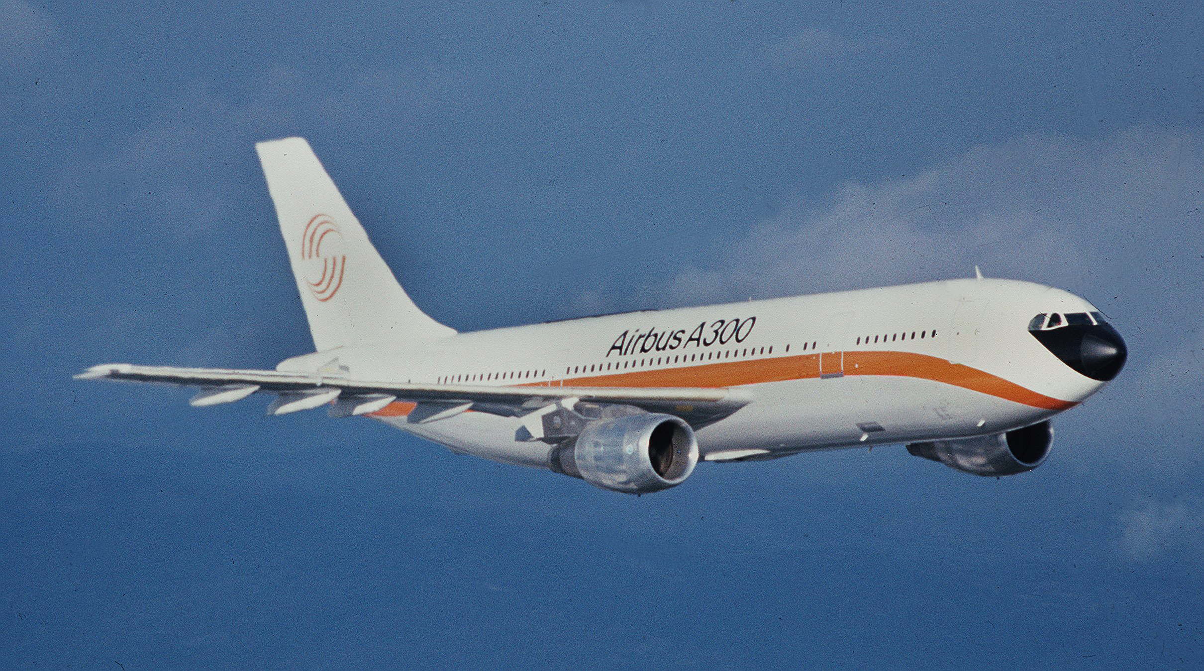 Der erste Airbus A-300 bei seinem Jungfernflug am 28. Oktober 1972.