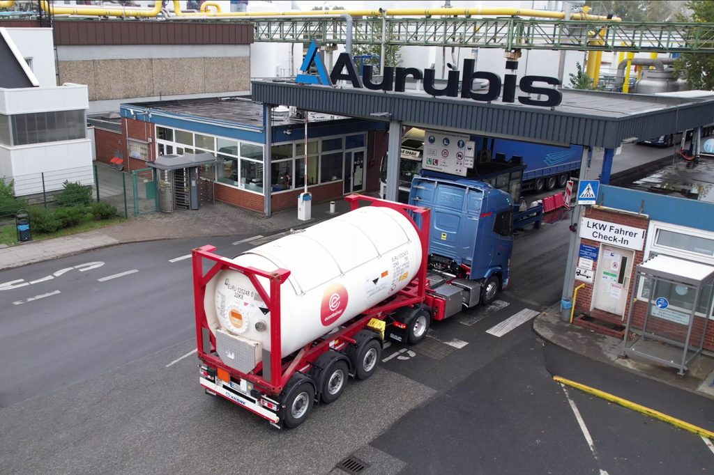 In diesem Tank sind die 13 Tonnen Ammoniak bei Aurubis angekommen.