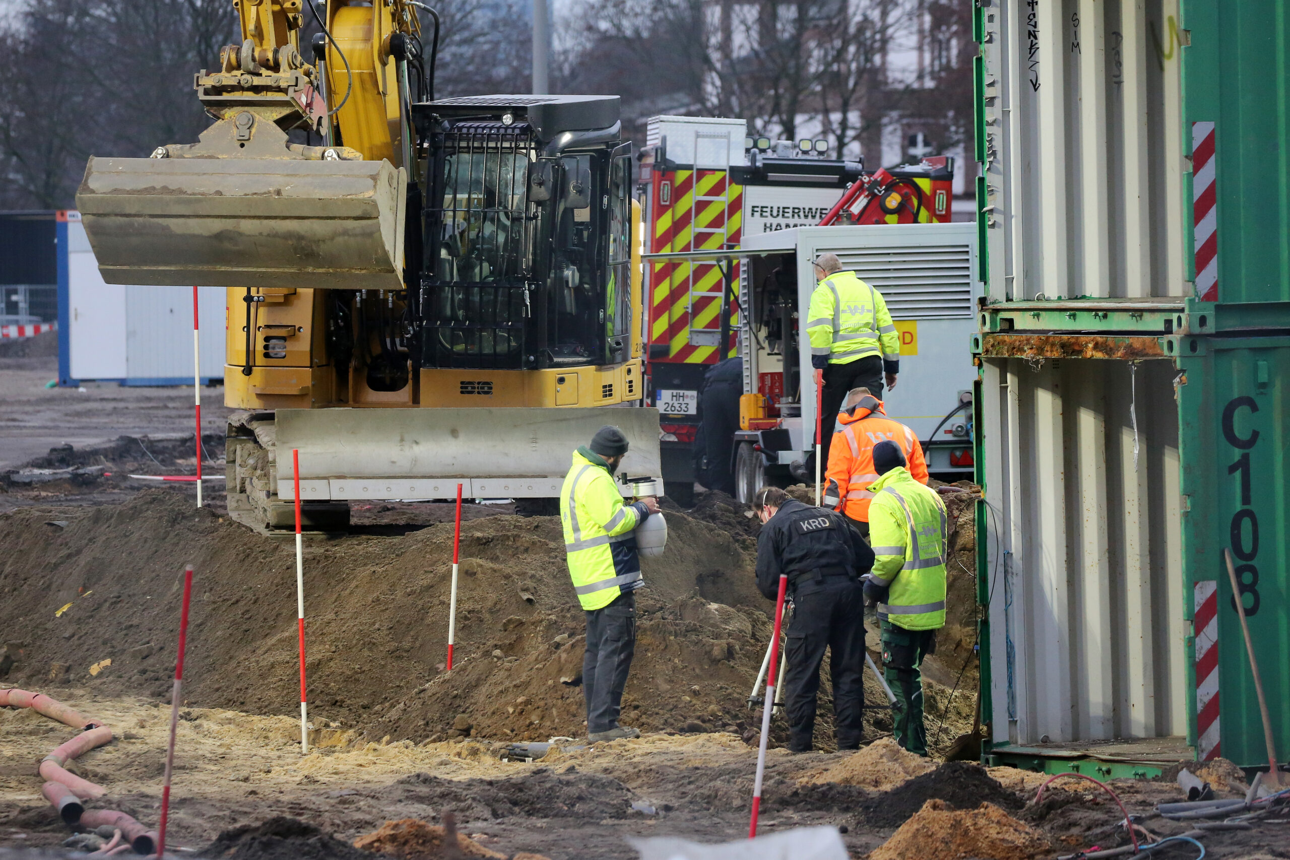 Fund einer 500-Pfund-Bombe in Hamburg im Jahr 2021.