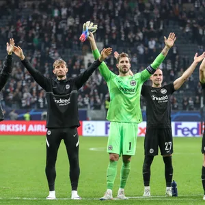 Eintracht Frankfurt nach dem Sieg gegen Marseille