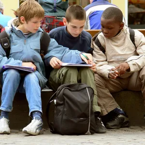 Schüler beim Schulausflug.