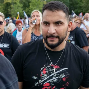 Attila Hildmann bei einer Corona-Leugner-Demonstration im August 2020