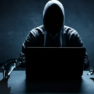 Ein Hacker sitzt vor einem Laptop. (Symbolbild)