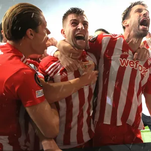 Union Berlin hat derzeit allen Grund zum Jubeln, hier nach dem Siegtor gegen Malmö.