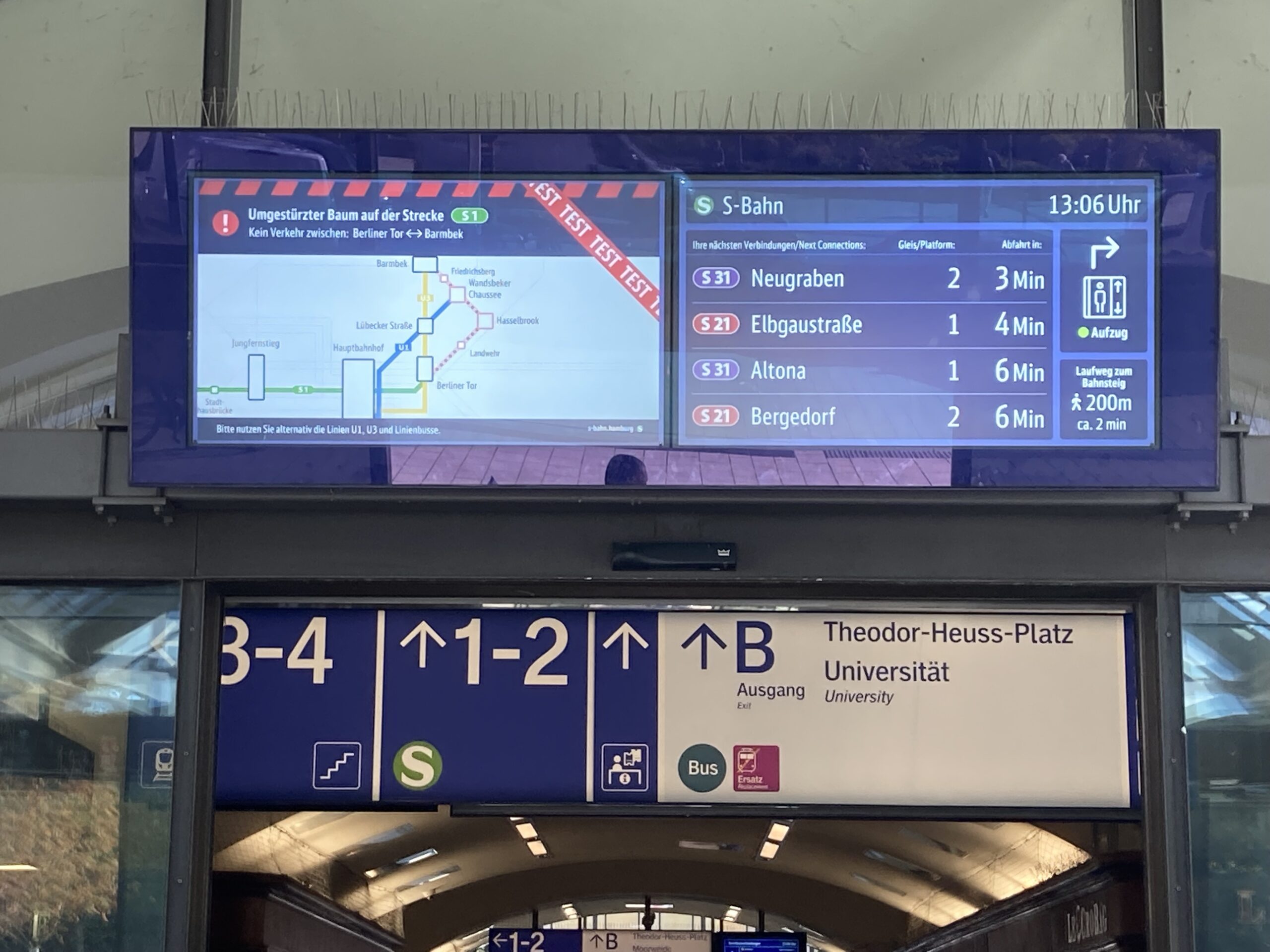 Der Prototyp einer digitalen Streckennetzkarte am Bahnhof Dammtor