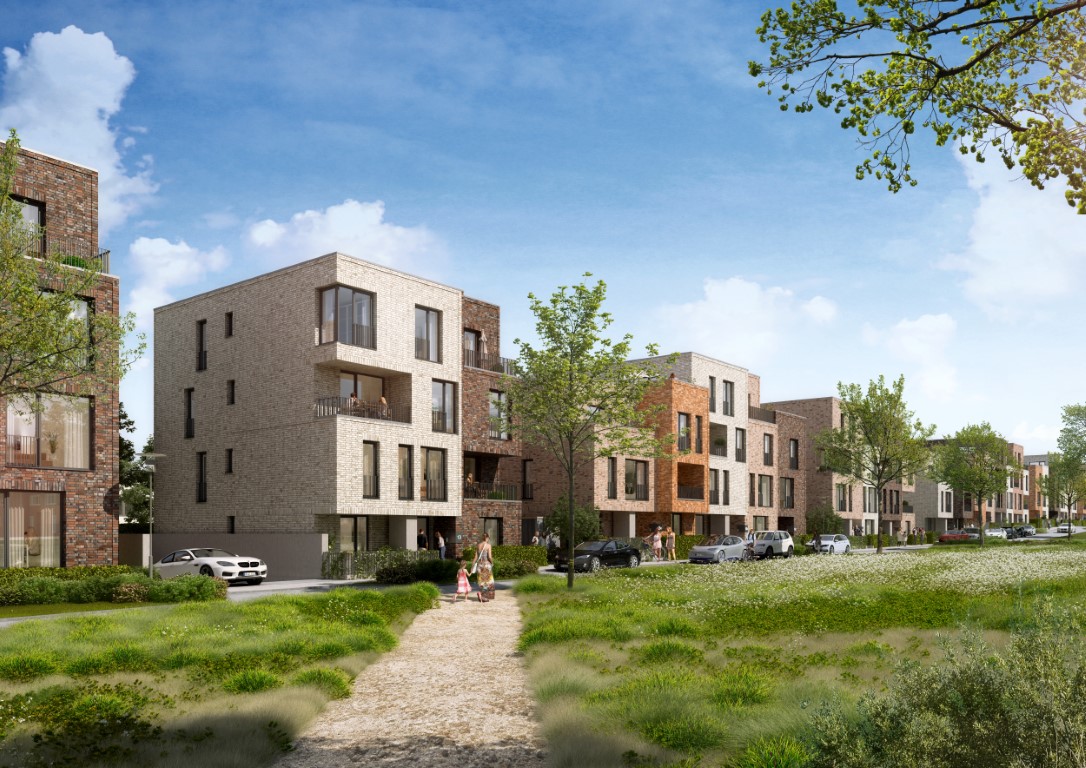 So sollen die neuen Stadthäuser im Wohngebiet Jenfelder Au einmal aussehen.
