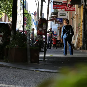 Blick auf die Hein-Hoyer-Straße auf St. Pauli