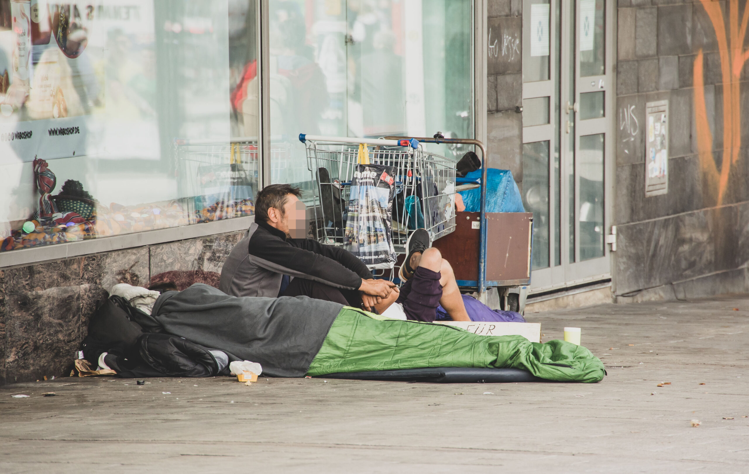 Obdachlose in der Innenstadt