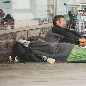 Obdachlose in der Innenstadt