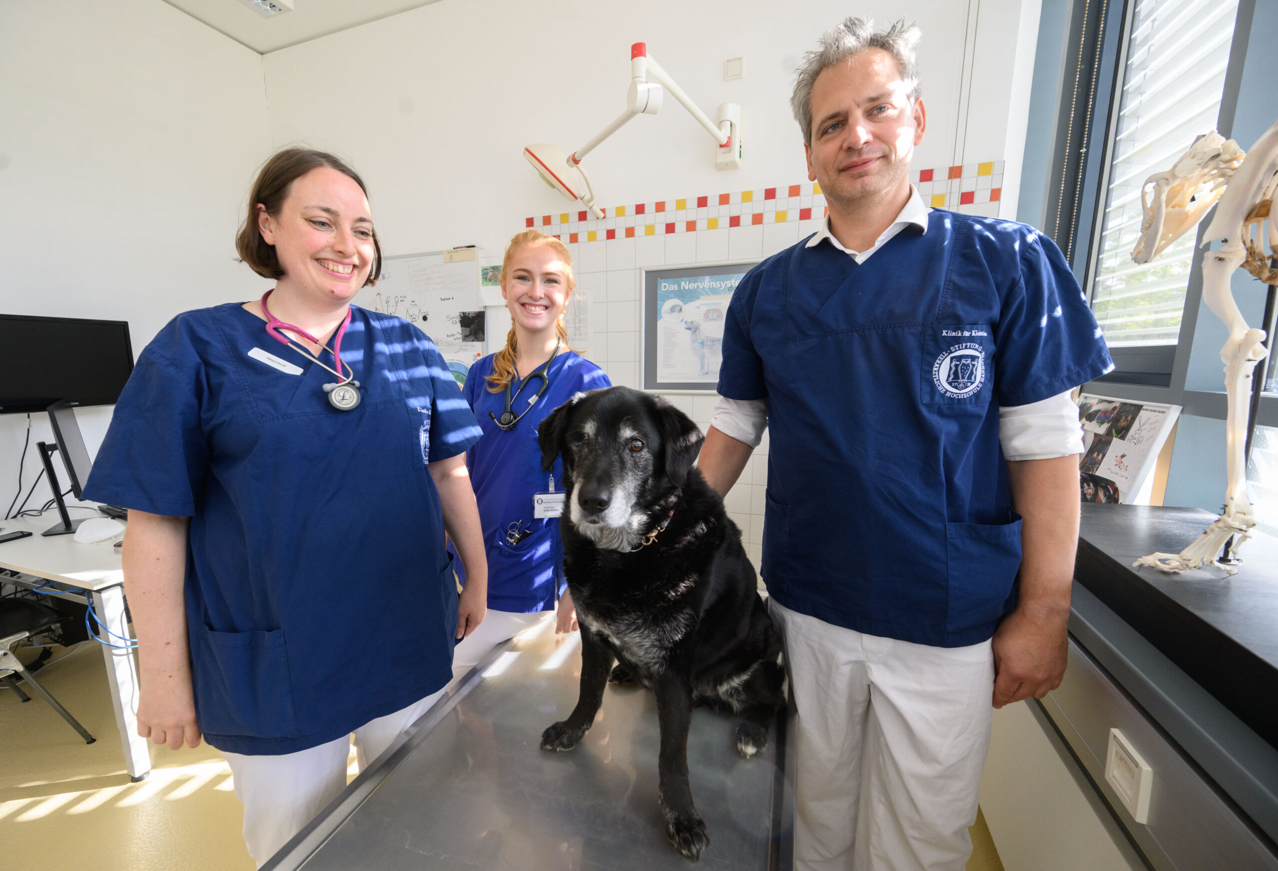 Nina Meyerhoff (v.l.n.r.), Julia Haake und Holger Volk kümmern sich um Tiere mit diagnostizierter Demenz.