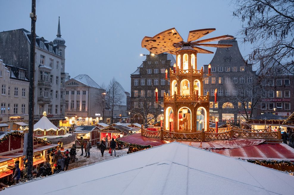 Weihnachtsmarkt in Flensburg im Dezember 2021.