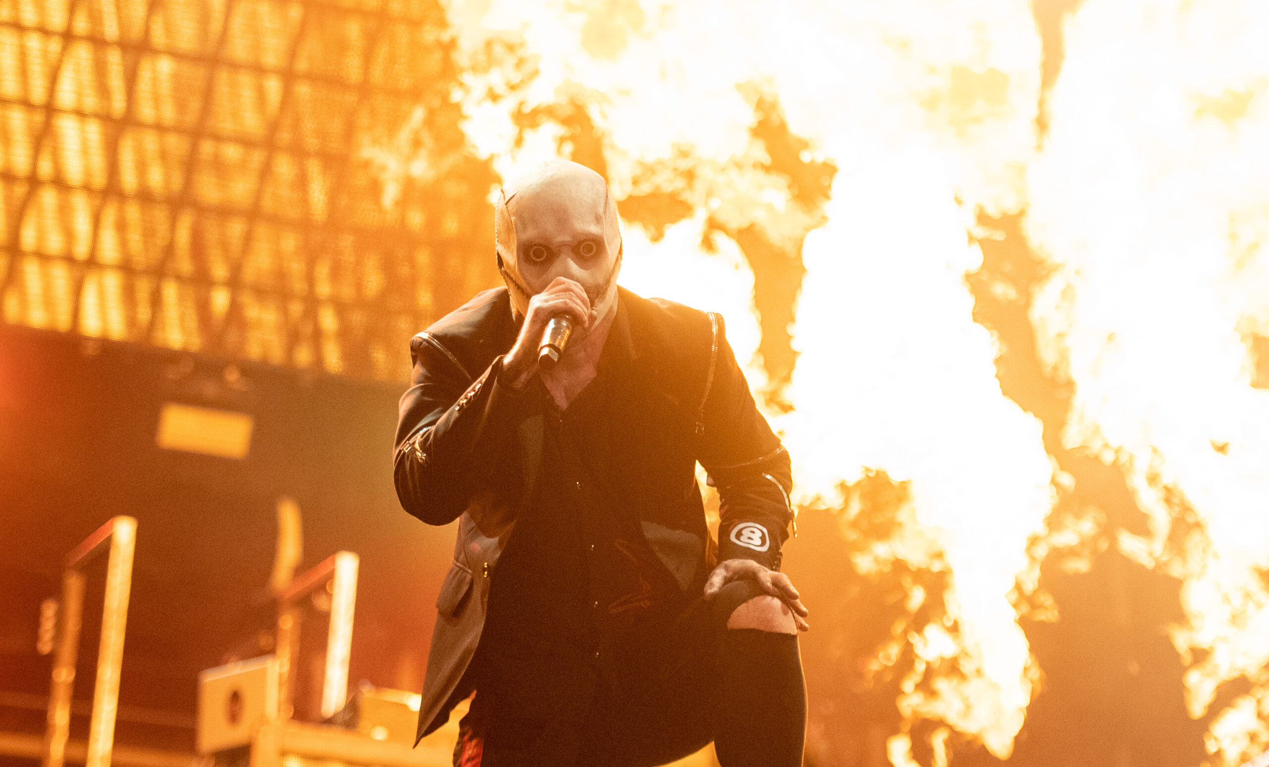 Corey Taylor, Sänger der Band Slipknot“ steht beim Wacken Open Air Festival auf der Bühne.