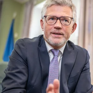 Andrij Melnyk bei einem Interview