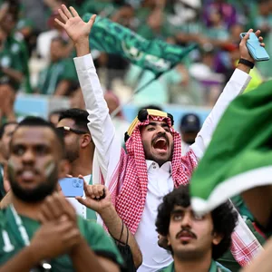 Saudi-arabische Fans beim Sieg gegen Argentinien.