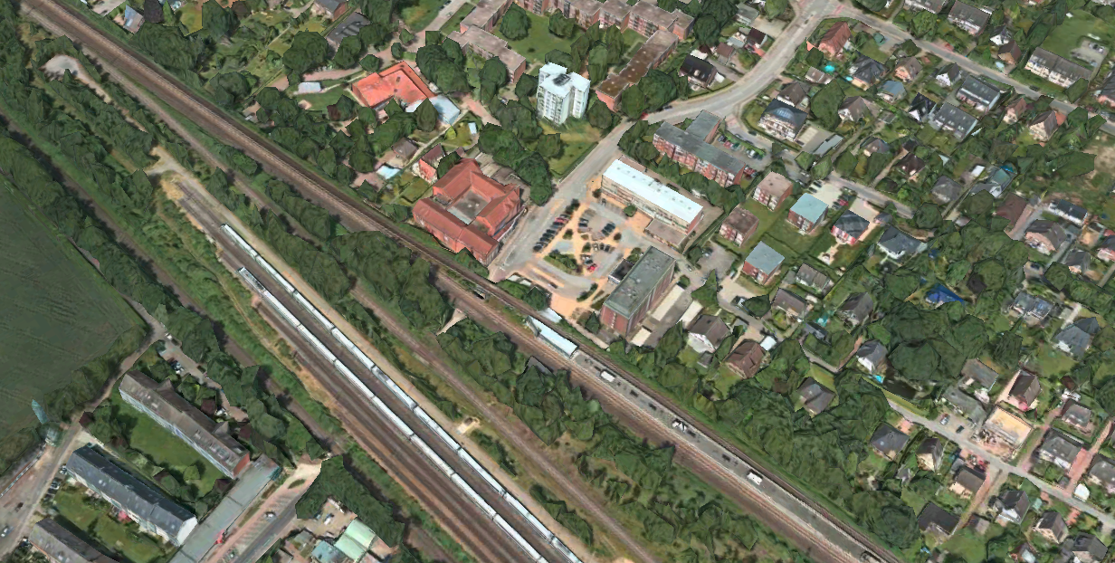 Satellitenbild des S-Bahnhofs Krupunder