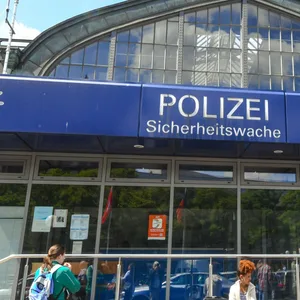 Die Polizei-Sicherheitswache am Hamburger Hauptbahnhof.