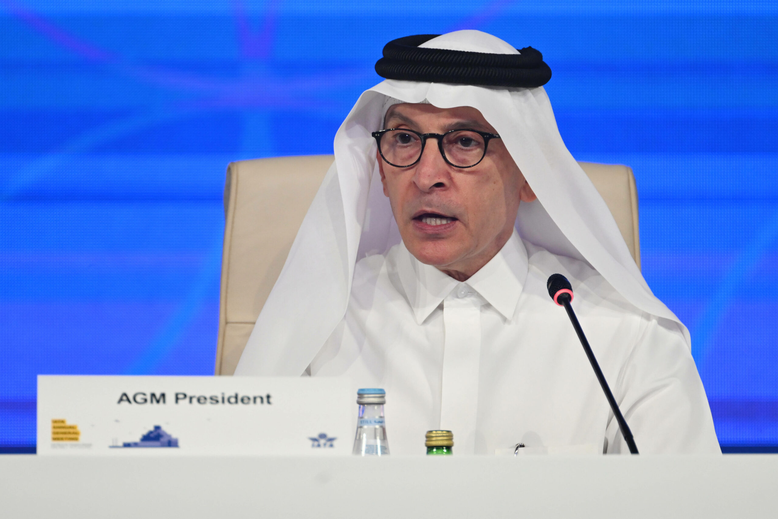Akbar Al Baker, Chef der Fluggesellschaft Qatar Airways, bei einer Pressekonferenz