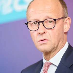 CDU-Vorsitzender Friedrich Merz während einer Pressekonferenz
