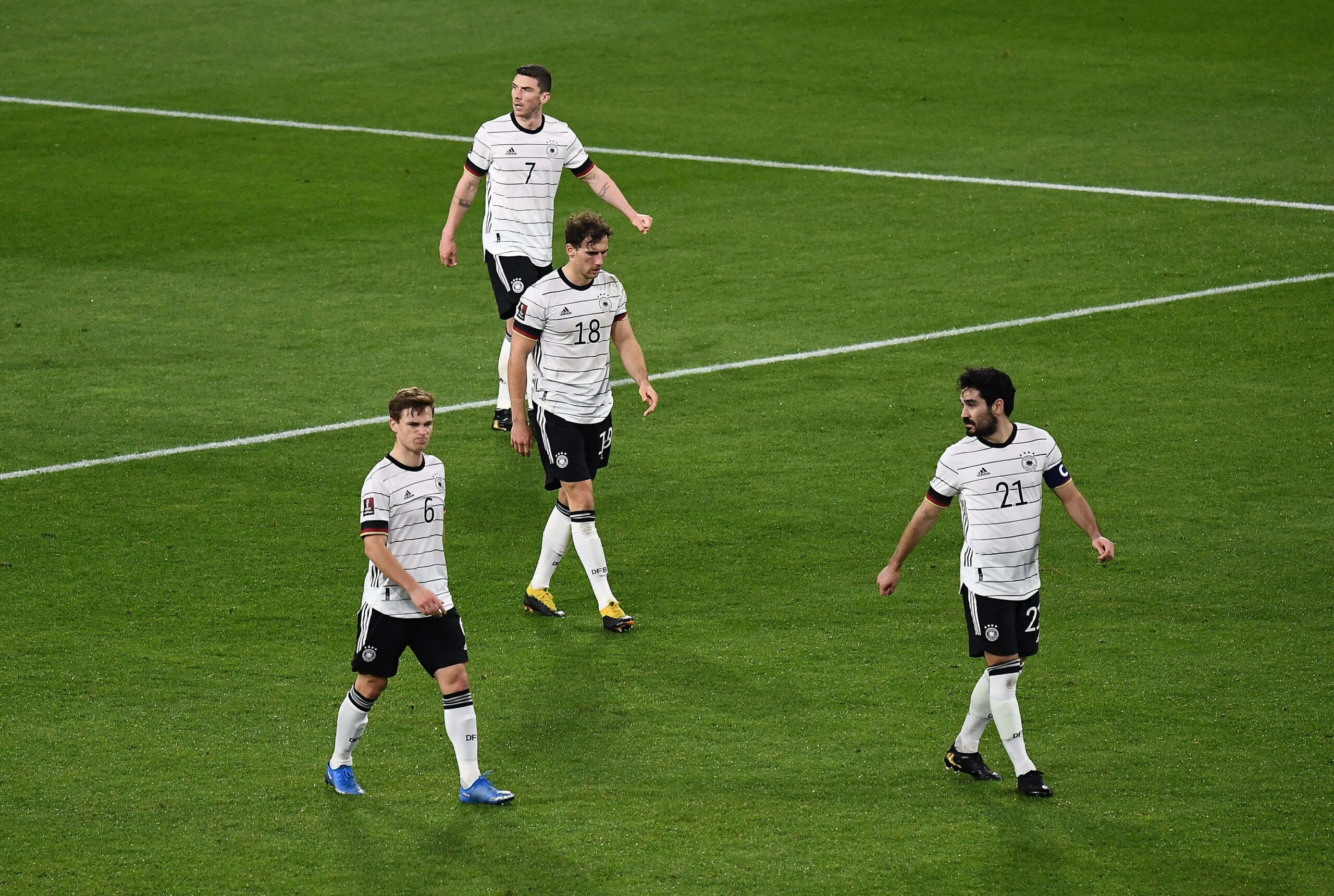 Joshua Kimmich, Leon Goretzka und Ilkay Gündogan in einem Spiel der DFB-Elf.