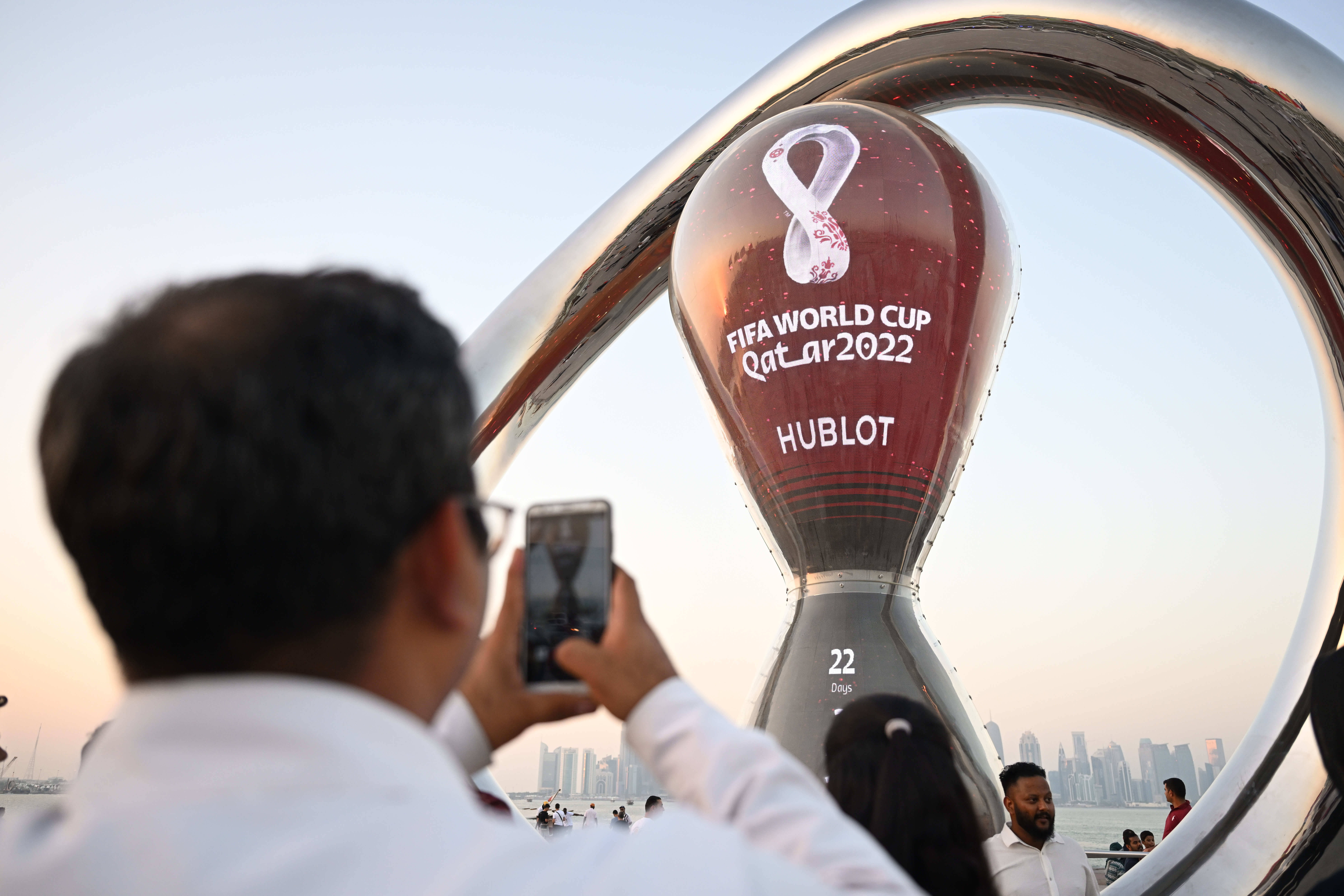 Die WM-Countdown-Clock in Katar