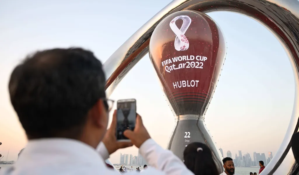 Die WM-Countdown-Clock in Katar
