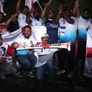 Vermeintlich englische Fans während einer Fanaprade.