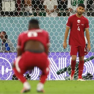 Enttäuschte Gesichter bei Katars Nationalspielern nach der zweiten WM-Pleite. Katar