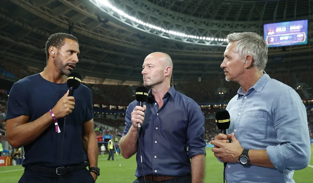 Rio Ferdinand, Alan Shearer und Gary Linker bei der WM 2018 in Russland.