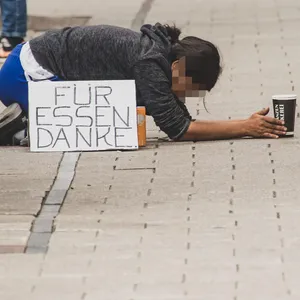 Obdachlose in Hamburger Innenstadt