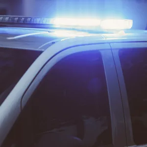 Ein Polizeiwagen mit Blaulicht (Symbolfoto)