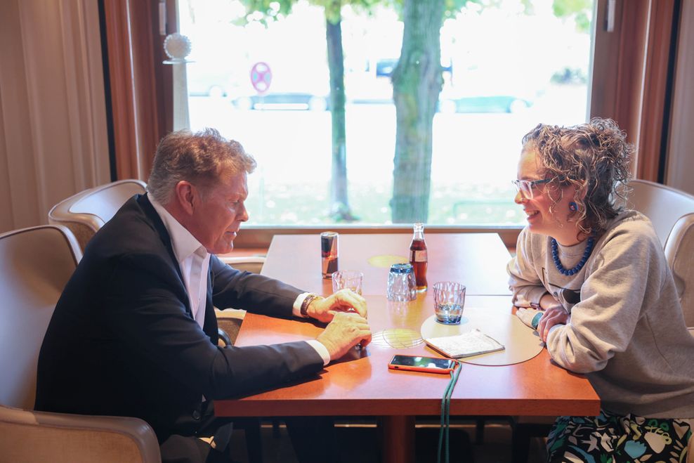 David Hasselhoff mit MOPOP-Redakteurin Rike Arns. Er war gut drauf, lustig und gesprächig.