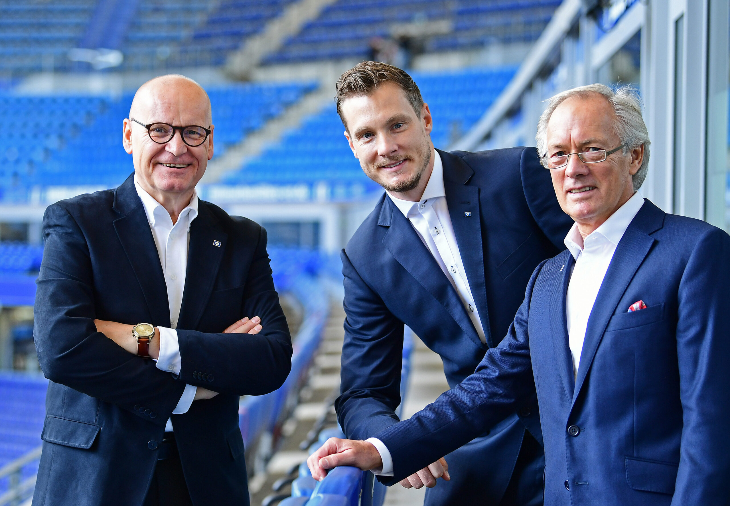 Das HSV-Präsidium um Boss Marcell Jansen (Mitte), Vize Bernd Wehmeyer (r.) und Schatzmeister Michael Papenfuß.