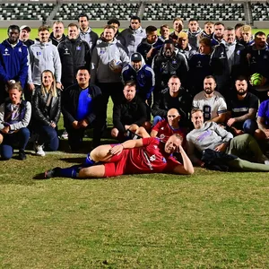 Gruppenfoto beim HSV-Fan-Day auf der USA-Reise