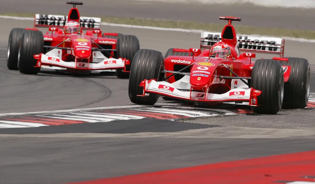 Mit seinem Ferrari lag Michael Schumacher 2003 meistens vorn.