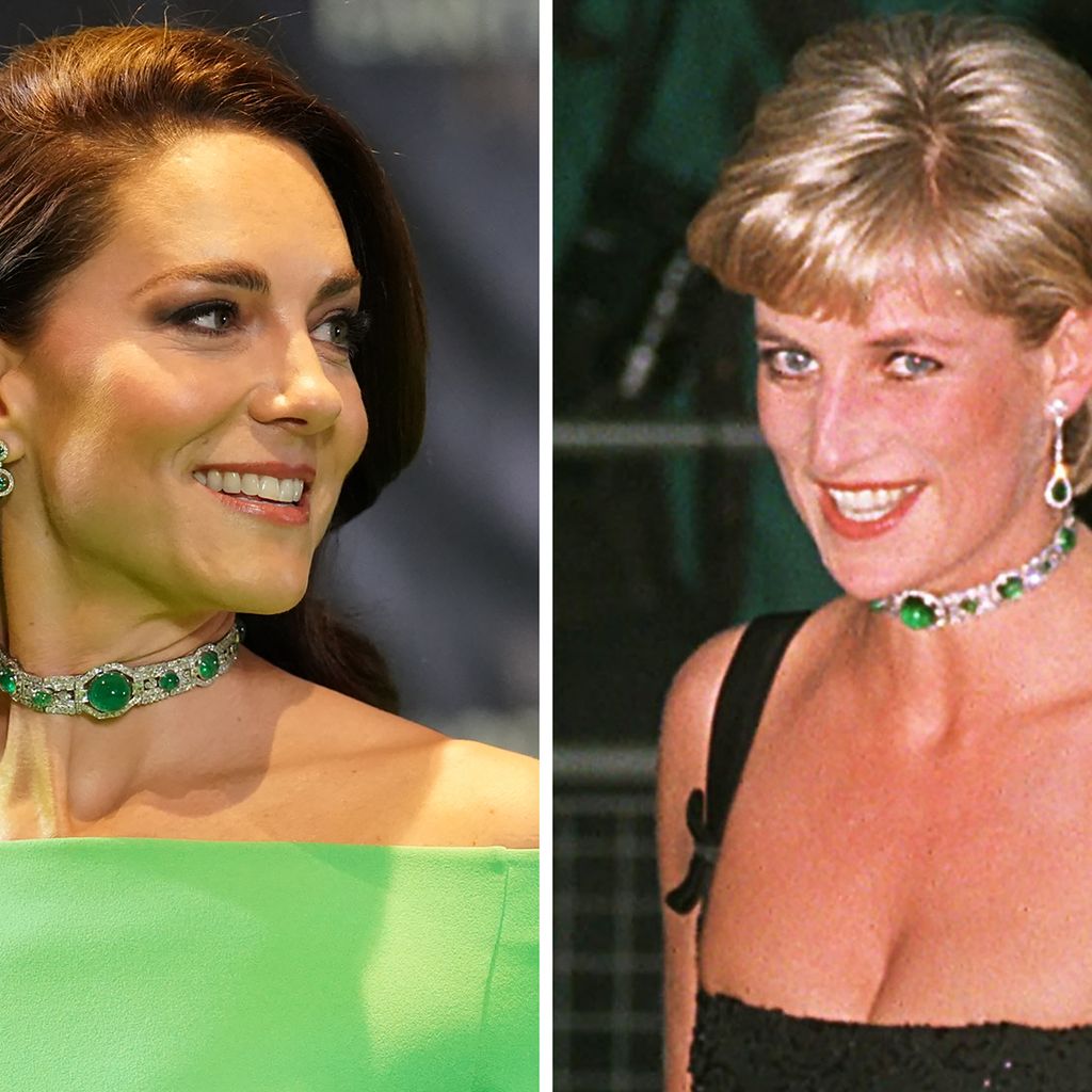 Sowohl Kate, als auch Diana sind mit der grünen Smaragd-Kette zu sehen.
