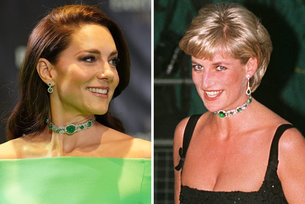 Sowohl Kate, als auch Diana sind mit der grünen Smaragd-Kette zu sehen.