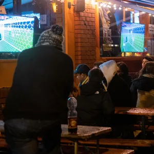 Deutsche Fans verfolgen die WM