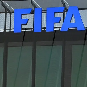 Schriftzug des Home of FIFA in Zürich