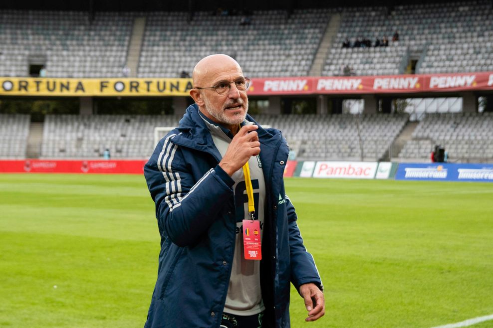 Luis de la Fuente bei einem Testspiel der spanischen U21 in Rumänien