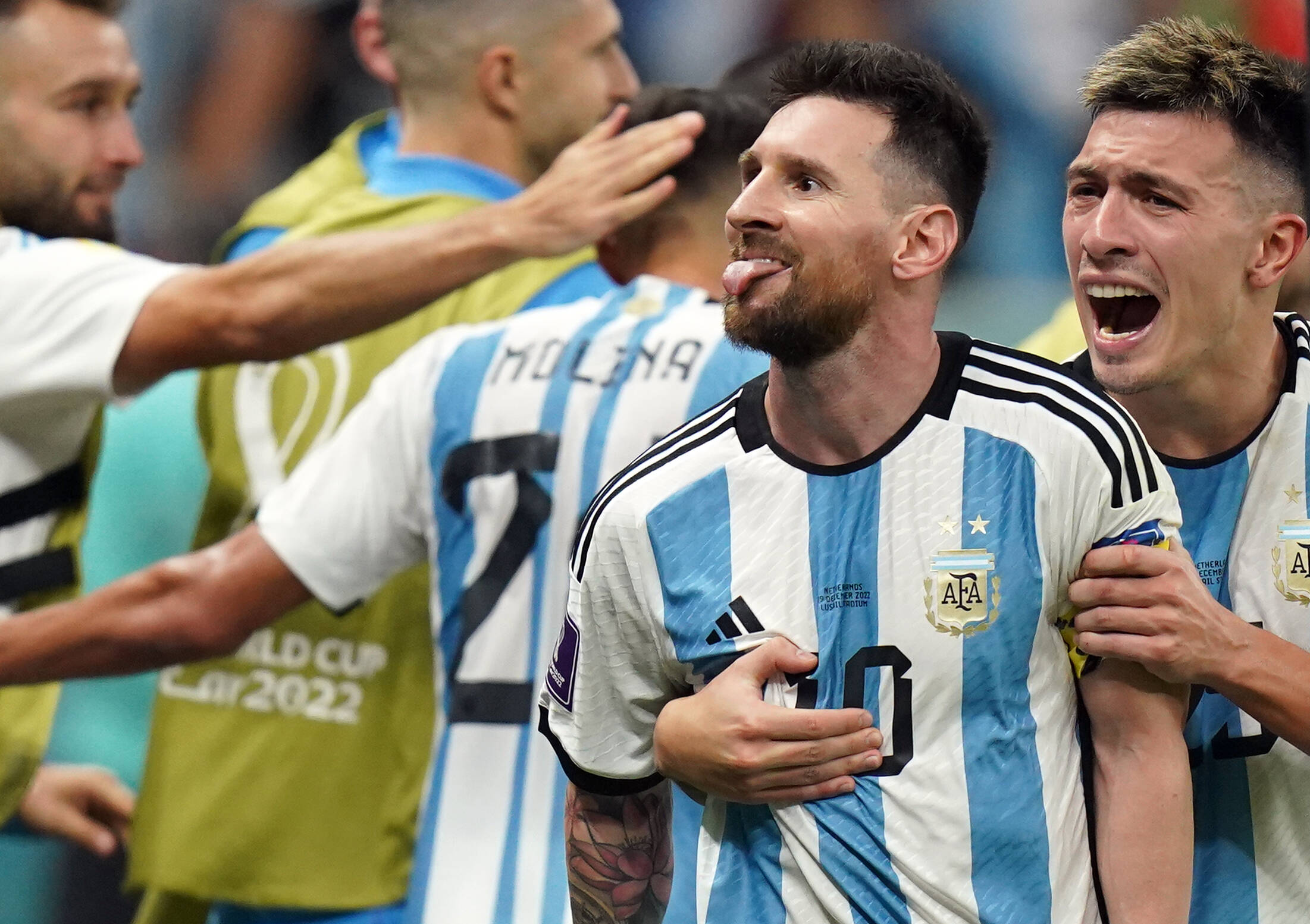 Zunge raus, Halbfinale klargemacht: Lionel Messi war der überragende Mann gegen die Niederlande.