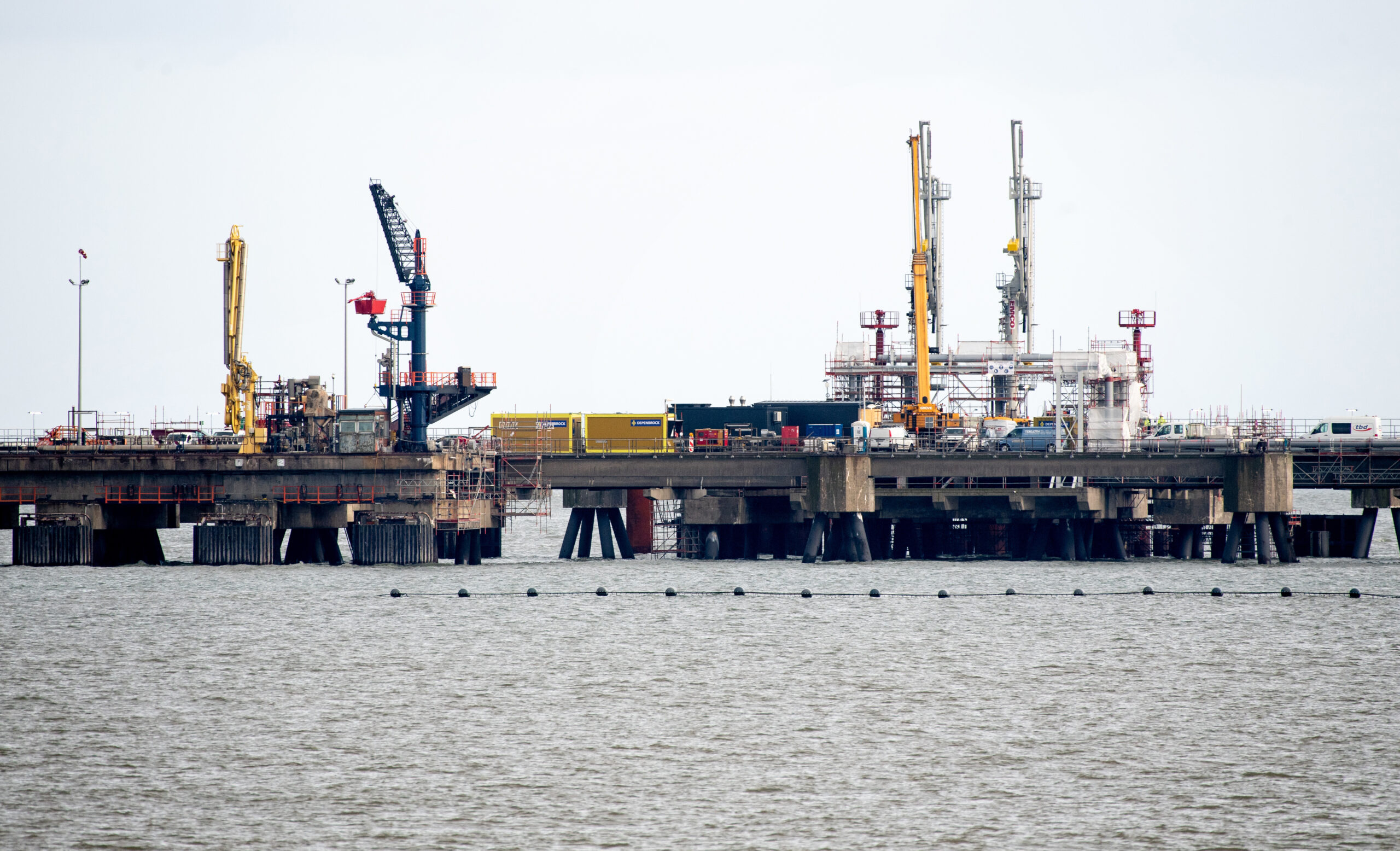 Der Anleger für das LNG-Terminal in der Nordsee vor Wilhelmshaven.